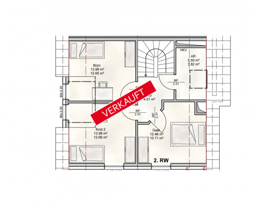 Haus 1 - DG-Grundriss-Verkauft