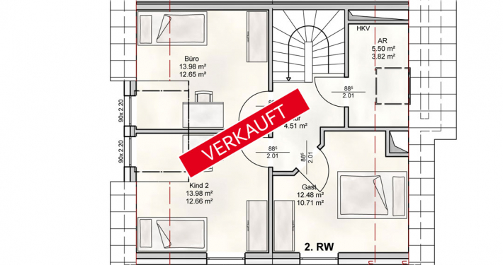 Haus 1 - DG-Grundriss-Verkauft